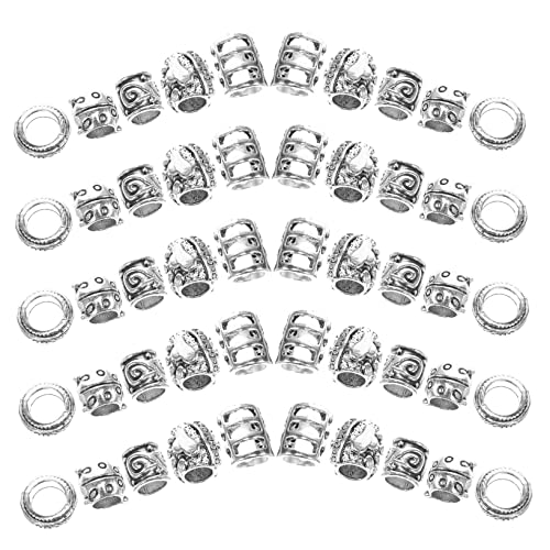 Lurrose Elegante Haarringe Aus Metall für Zöpfe 50 Stück Dreadlock-haarschmuck Haarschmuck von Lurrose