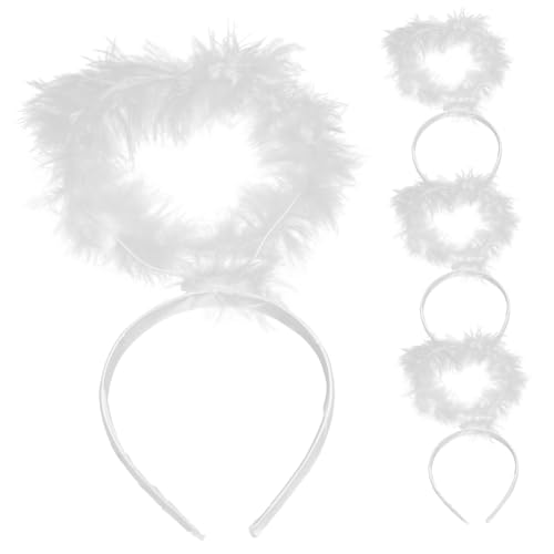 Lurrose Engel-Halo-Stirnband 4 Stück Weißes Halo-Haarband Halloween-Weihnachtskostüm-Zubehör Für Damen Und Mädchen (Weiß) von Lurrose