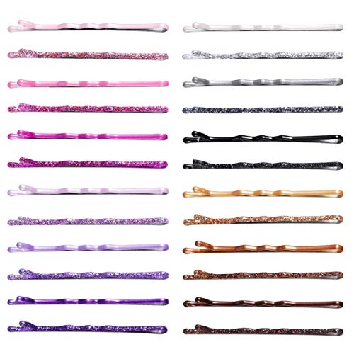 Lurrose Farbe Bobby Haarnadeln Glitzer Pulver Bobby Pins Haarspangen Haarspangen für Mädchen Frauen 96Pcs von Lurrose