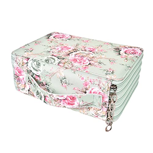 Lurrose Pattern Bleistiftetui Mit Fächern Großes Mehrschicht-Organizer Für Zeichenstifte Zubehör Für Künstler Und Schüler Grüner Mit Rosenmuster Lurrose Pattern Bleistiftetui Mit Fächern Großes Mehrschicht-Organizer Für Zeichenstifte Zubehör Für Künstler Und Schüler Grüner Mit Rosenmuster von Lurrose