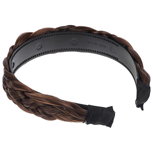 Lurrose Geflochtenes Stirnband Geflochtener Haarreif Braunes Stirnband Geflochtenes Haarband Zopf-stirnband-perücke Haarreifen Geflochten Damen Schal Braut Hochtemperaturdraht Kreuzen von Lurrose