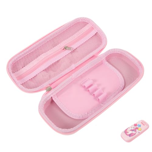 Lurrose Große Kapazität Federmäppchen Mädchen Cartoon Aufbewahrungstasche Mehrschichtig Stifteetui mit Reißverschluss für Schule Büro Make Up Pinsel Organizer Rosa Einhorn von Lurrose
