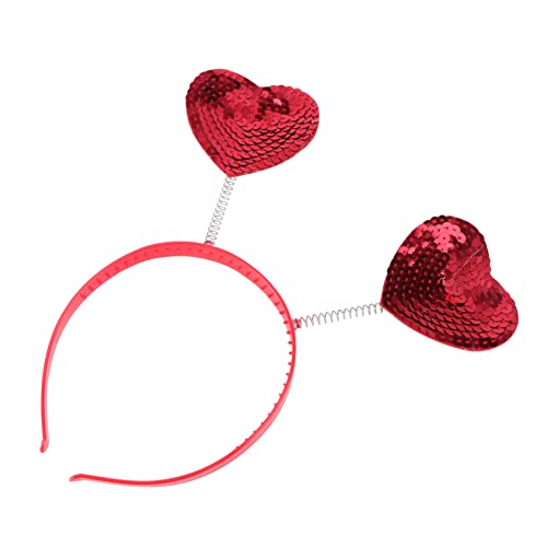 Lurrose Herz-stirnbänder Für Mädchen Pailletten-stirnband Herz Haarband Valentine Herz Stirnband Accessoires Für Damen Valentinstag Haarbügel Amor Kostüm Herzen Frau Herzförmig Kleidung von Lurrose