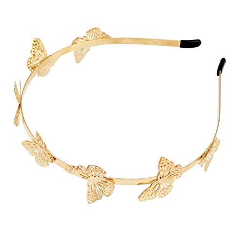 Lurrose Haarband Schmetterling Haarreifen Haarschmuck für Kinder Mädchen (Golden) von Lurrose