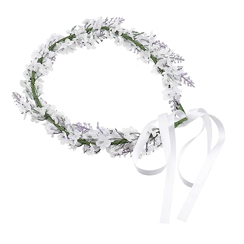 Lurrose Blumenmädchen-kopfbedeckungen Für Die Hochzeit Hellblaues Stirnband Lavendel Stirnband Für Mädchen Kranz Blumenstirnbänder Für Die Braut Blaue Baby Weiß Haarschmuck Elastisch von Lurrose