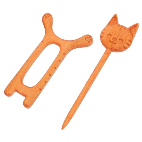 Lurrose Holz Brosche Mit Katzenmotiv Anstecknadel Aus Naturholz Für Kleidung Schal Pullover Jacke Dekorative Brosche Süße Tierbrosche von Lurrose