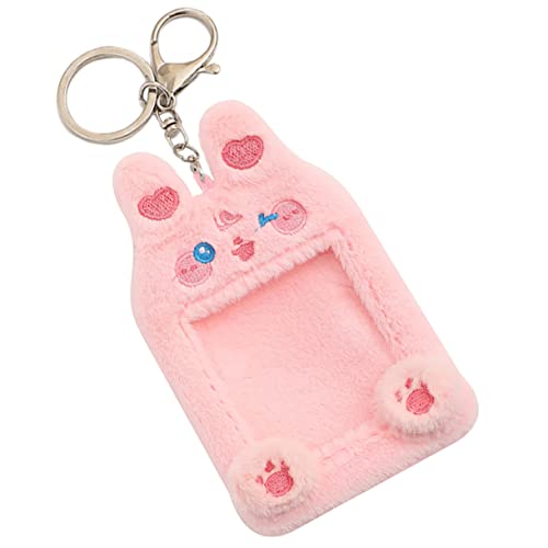 Lurrose Plüsch-Kartenhalter kreditkarten hüllen scheckkarten-etui Keychian-Kartenschützer perlenbesetzter Schlüsselanhänger Hase Schlüsselanhänger welpen stofftier Halter Schlüsselanhänger von Lurrose