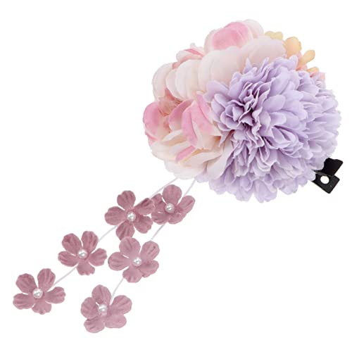 Lurrose Kopfschmuck Aus Künstlichen Blumen Japanische Blumenhaarspange Blumenhaarspangen Für Frauen Hochzeit Blumenhaarspange Retro-haarnadel Lolita Fräulein Haarklammer Eisen Violett von Lurrose