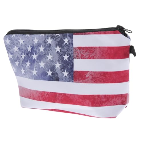 Lurrose Usa Flagge Kosmetiktasche Mit Flagge Kompakte Kosmetiktasche Schminktasche Für Den Haushalt Amerikanische Flagge Uns Fahnen Vereinigte Staaten Reißverschluss Polyester 3D von Lurrose