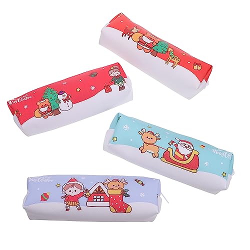 Lurrose Kreative Schreibwarentasche Pu-Material Stiftetasche mit Reißverschluss für Jungen und Mädchen Erwachsene von Lurrose