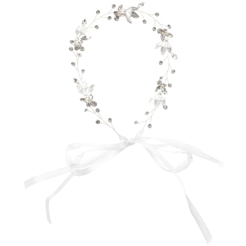 Lurrose Braut Stirnband Kristall Braut Kopfschmuck Strass Haarteile Blatt Haarband Kristall Haarrebe Hochzeit Haarschmuck Dekoration Geschenke für Frauen Mädchen Dame (Silber) Hochzeit Haarschmuck von Lurrose