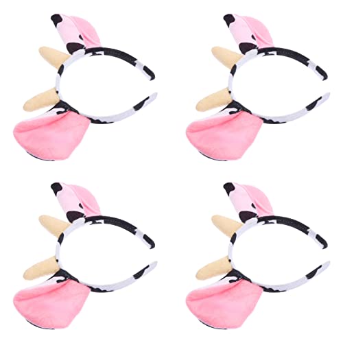 Lurrose Kuh Haarreif Haarband Stirnband Kuhhörner Haarbänder Damen Haarschmuck Cosplay Kostüm für Weihnachten Hochzeit Geburtstag Themen Party Zubehör von Lurrose