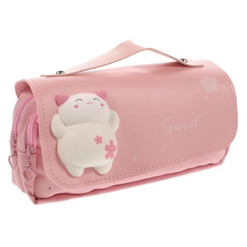 Lurrose Bleistifthalter Mäppchen Stift-Organizer Schöne Stifttasche Etui Mehrschichtige Stiftetasche Aufbewahrung Von Malstiften Schule Schreibwaren Hohe Kapazität Segeltuch Mädchen Rosa von Lurrose