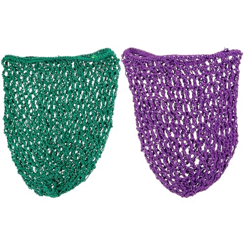 Lurrose Mesh-Häkel-Haarnetz 2-Teiliger Strick-Schlauchhut Kurze Damen-Haarnetz-Schlauchabdeckung zum Schlafen in Der Nacht (Grün Lila) von Lurrose
