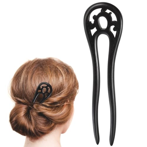 Lurrose Natürliche Ebenholz Haarnadel aushöhlen Holz Haar für Frauen (zufällige Farbe) von Lurrose