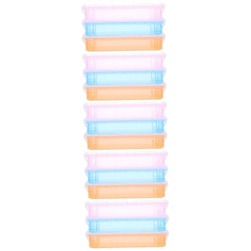 Lurrose Packung Mit 15 Stück Schreibwarenbox Für Kinder Buntstift-etui Stift-Organizer Hartes Federmäppchen Bleistiftbehälter Aquarell Federmäppchen Reisen Einfach Zeichenwerkzeug Plastik von Lurrose