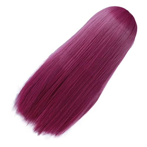 Lurrose Perücke Halloween-party-requisite Halloweenkostüm Hexenkostüm Für Damen Haarschmuck Für Frauen Toupet Für Frauen Matter Hochtemperaturdraht Violett Die Fräulein Glattes Haar von Lurrose