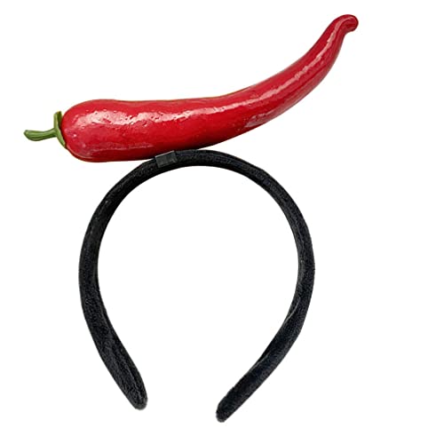 Lurrose Plüsch Chili Pepper Stirnband Gemüse Haarbänder Braut Haarreifen Hochzeit Haarschmuck Für Frauen Mädchen Rot von Lurrose