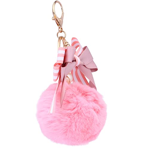 Lurrose Pom Pom Schlüsselanhänger Bogen Schlüssel Halter Tasche Dekoration Partybedarf Auto Tasche Charme Handy Charme Anhänger Schlüsselbund von Lurrose