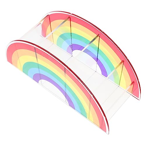 Lurrose Rainbow Bridge Stifthalter Klarer Stifthalter Stiftaufbewahrungs-Organizer Desktop-Organizer Für Mädchen Bleistifthalter in Regenbogenfarben Acryl Büro Karikatur Schreibtischstift von Lurrose