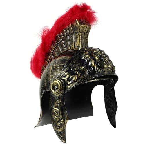 Lurrose Römischer Soldat-Helm Mittelalterlicher Spartan-Helm Kunststoff-Ritter-Gladiator-Helm Krieger-Kopfbedeckung Cosplay-Soldat-Helm-Kostüm Mit Roten Federn Für Erwachsene Und Männer Lurrose Römischer Soldat-Helm Mittelalterlicher Spartan-Helm Kunststoff-Ritter-Gladiator-Helm Krieger-Kopfbedeckung Cosplay-Soldat-Helm-Kostüm Mit Roten Federn Für Erwachsene Und Männer von Lurrose
