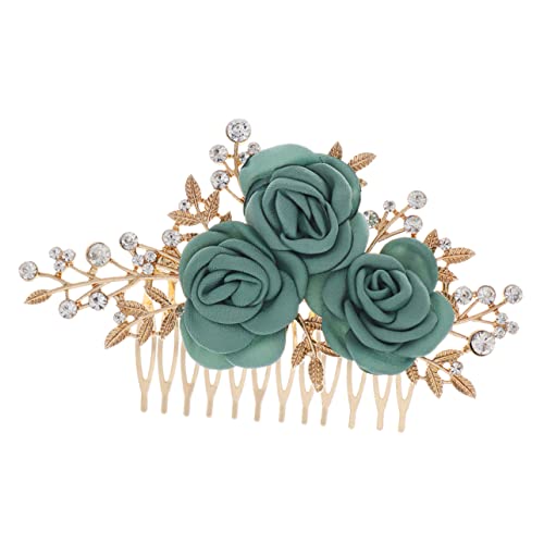 Lurrose Rosenseitenkamm Haarkamm-clip Kopfschmuck Für Hair Accessories for Girls Hochzeitshaarschmuck Für Bräute Haarnadel Braut Haarkamm Clip Strasssteine Legierung Fräulein Krawatte von Lurrose