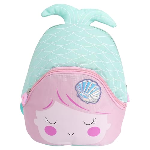 Lurrose Rucksack für Kinder, Cartoon-Meerjungfrau-Form, Schultasche, modischer Nylon-Rucksack für Mädchen, Schüler, Kinder (blau), Bild 4, 26*23cm, von Lurrose