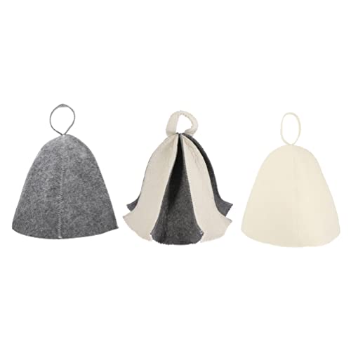 Lurrose Sauna Wollmischung Hüte Sauna Hut ütze Herren Damen Filz Saunahut 4 Stücke Bad Kopftuch Saunakappe Duschhaube Saunamütze Duschkappe für Frauen ?nner Badehut von Lurrose