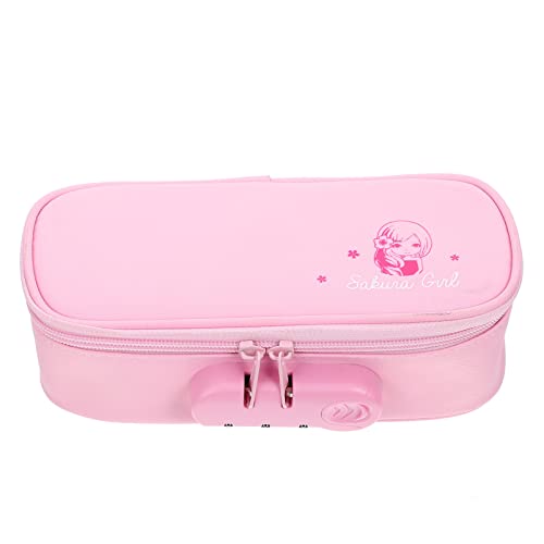 Lurrose Schreibfedermäppchen Mit Schloss Stifthalter Tragbares Federmäppchen Faltbares Federmäppchen Skizzieren Bleistifte Tasche Stifteetui Groß Make-up-Box Oxford-Stoff Student Handheld von Lurrose