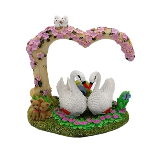 Lurrose Aquarium Schwan Dekorationen Tischdekoration Dekorationen für Aquarien geschenke für kinder kindergeschenke craft Schwan-Dekor Schwanenschmuck aus Harz Schreibtisch Zubehör Statue von Lurrose