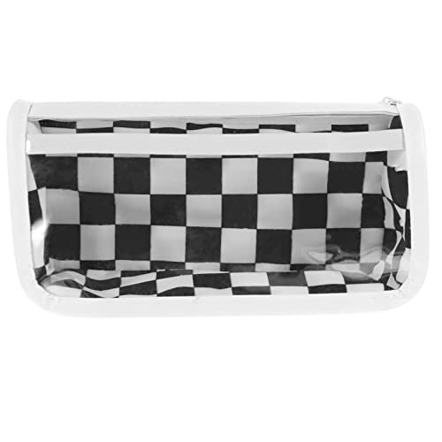 Lurrose Federmäppchen Mit Großem Fassungsvermögen Dekorative Schreibwarentasche Mit Schachbrettmuster Und Reißverschlussdesign Große Federmäppchen-Aufbewahrungstasche Für Stifte von Lurrose