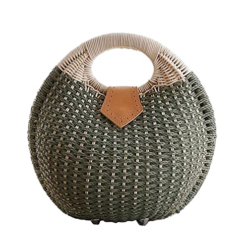 Lurrose Shell Förmigen Stroh Woven Handtasche Stroh Kupplung Kreative Rattan Handtasche für Dame Frau Weibliche (Grün) von Lurrose