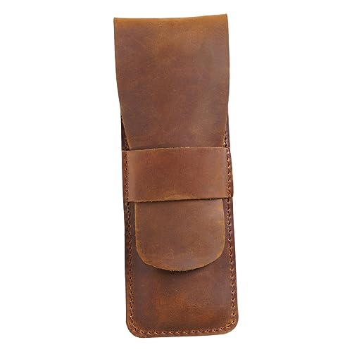 Lurrose Leder Stiftetasche Für Stifte Retro Stifte Aufbewahrungstasche Aus Leder Haltbare Stiftetasche Für Studenten von Lurrose