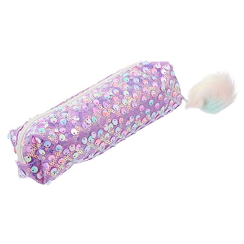 Lurrose Kleine Kosmetiktasche Glitzer Federmäppchen Kosmetik-Make-up-Organizer Schön Etui Für Kosmetische Stifte Glitzer-federmäppchen Stiftebeutel Bleistift Student Polyester Pailletten von Lurrose