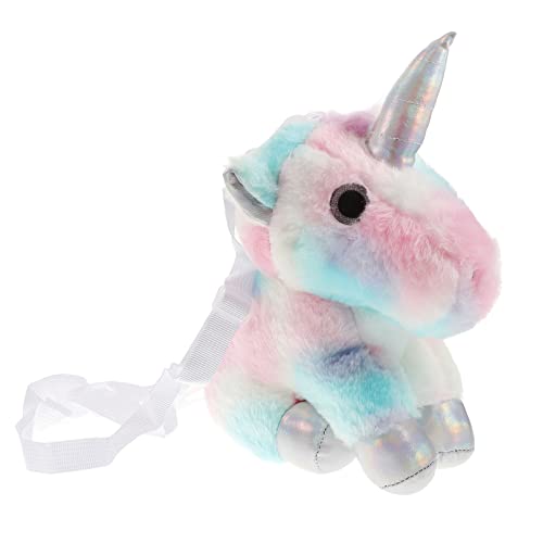 Lurrose Stilvolle Einhorn- Rucksack Flauschige Plüsch- Buch- Tasche Reizender Regenbogen- Schultasche Mädchen- Geschenk von Lurrose