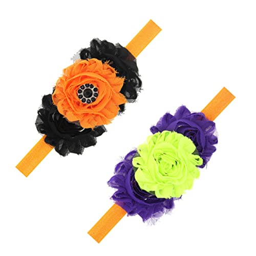 Lurrose 2st Stirnband Accessoires Für Festival-haarbänder Halloween-haarschleife Halloween-haarschmuck Für Babys Kinder Haarband Turban Blumendekor Foto Elastische Kordel Krawatte Mädchen von Lurrose