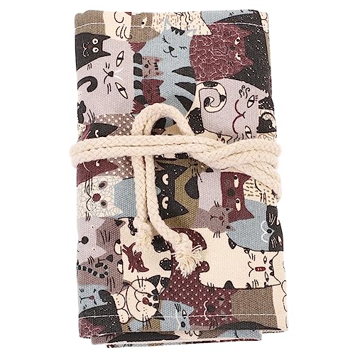 Lurrose Bleistift-vorhangtasche Große Kapazität Bleistifttasche Für Bleistifte Canvas-stiftewickeltasche von Lurrose