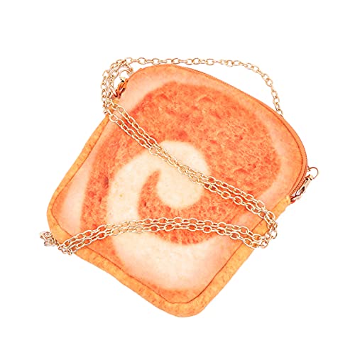 Lurrose 1Stk Toast-Umhängetasche Mini-Toast Kettenwechseltasche Geldbörse für Kinder Kette Geldbörse Herz Tasche Kettenbeutel in Toastform Schultertasche Brot Kettentasche Kleine Tasche von Lurrose