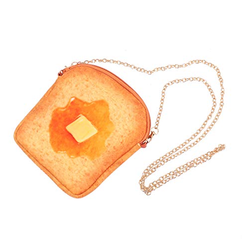 Lurrose 1stk Toast-umhängetasche Brot Crossbody- Tasche Nette Crossbody- Tasche Plüsch Brieftasche Toast Form Kette Geldb?rse Toast-kettentasche Mini-toasts Kind Brotbeutel Die Kette von Lurrose