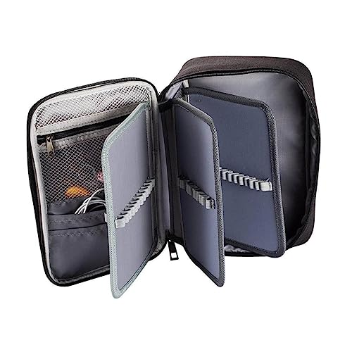 Lurrose Tragbares Federmäppchen 72 Fächer Große Kapazität Bleistifthalter mit Reißverschluss Tasche für Schreibwaren Federmäppchen für Künstlerbedarf Make-up-Tools von Lurrose