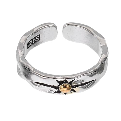 Lurrose Verstellbarer offener : Offener Sonnenring, verstellbar für und Frauen – modischer Silberfingerschmuck für Partys, Hochzeiten und besondere Anlässe von Lurrose