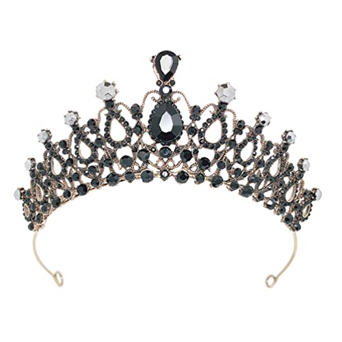 Lurrose Vintage Barock Prinzessin Tiara Braut Krone Kristall Krone Kopfschmuck Hochzeit Kleid Kopfschmuck für Hochzeit Bankette Party von Lurrose
