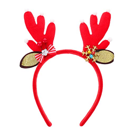 Lurrose Weihnachten Rentier Geweih Stirnbänder Hirsch Hörner Stirnband Geweih Kopfschmuck für Party Cosplay von Lurrose
