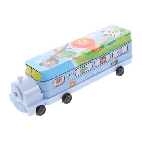 Lurrose Federmäppchen Aus Metall in Cartoon-Form Als Zug Doppellagige Federbox Schreibwaren Für Schüler Und Junge Mädchen Leicht Und Tragbar Für Verschiedene Anlässe von Lurrose