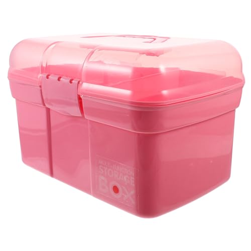 Lurrose Tragbare Aufbewahrungsbox Make-up-reisekoffer Schmuck Reisekosmetikkoffer Tragbarer Kosmetik-Organizer Damen Schminkkoffer Nagel Rosa Acryl Reisen Einfach Mäppchen von Lurrose