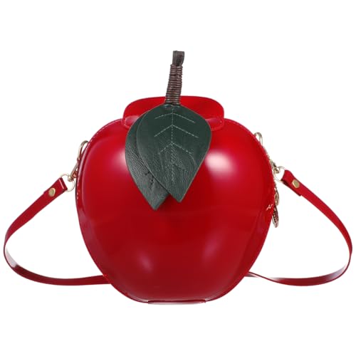 Lurrose Rote Umhängetasche In Apfelform Obst Umhängetasche Handtasche In Apfelform Cartoon Frucht Clutch Süße Mädchen von Lurrose