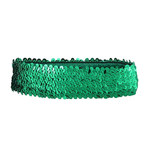 Pailletten Stirnband Mode Sport Haarband Glitter Kopfschmuck Stirnband Haarband Elastische Bling Headwear für Frauen Mädchen Grün von Lurrose