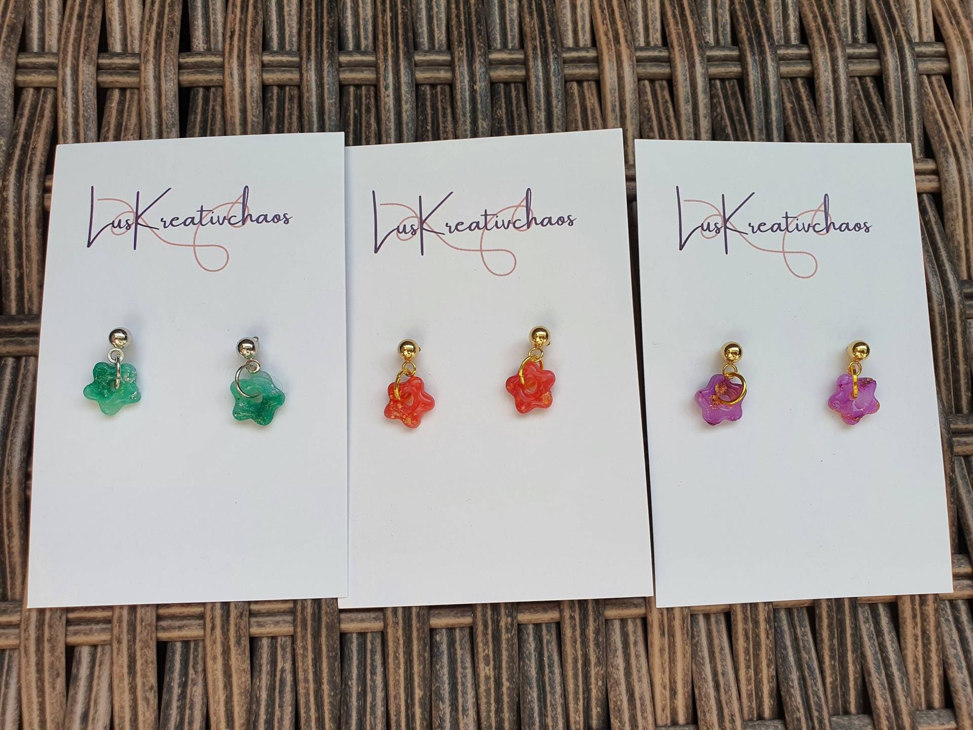 Blumenohrringe Aus Polymer Clay, Handgefertigte Hängeohrringe, Unikate, Ohrschmuck Blumenohrringe Aus Polymer Clay, Handgefertigte Hängeohrringe, Unikate, Ohrschmuck von LusKreativchaos