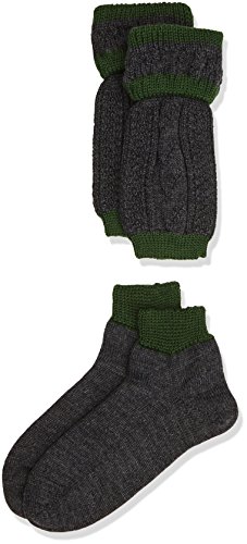 Lusana Herren 2-teiliges Loferl-Set Burghausen Trachtenstrümpfe, Mehrfarbig (anthrazit/Tanne 0219), 44/45 von Lusana