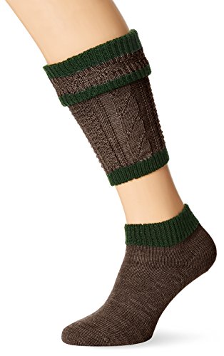 Lusana Herren 2-teiliges Loferl-Set Burghausen Trachtenstrümpfe, Mehrfarbig (mittelbraun/Tanne 1119), 46/47 von Lusana